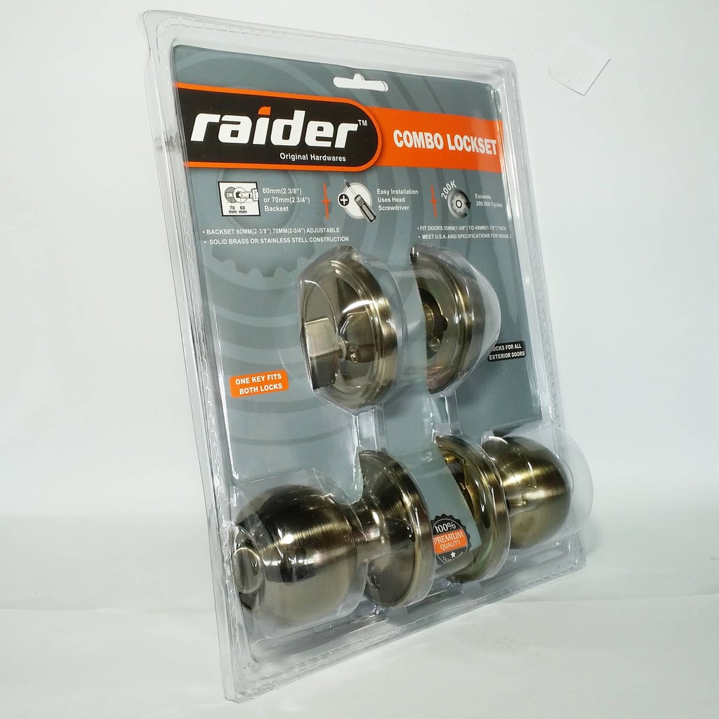 RAIDER Combo Set Entrance Door Lock 6871+D101 same key | Shopee Philippines