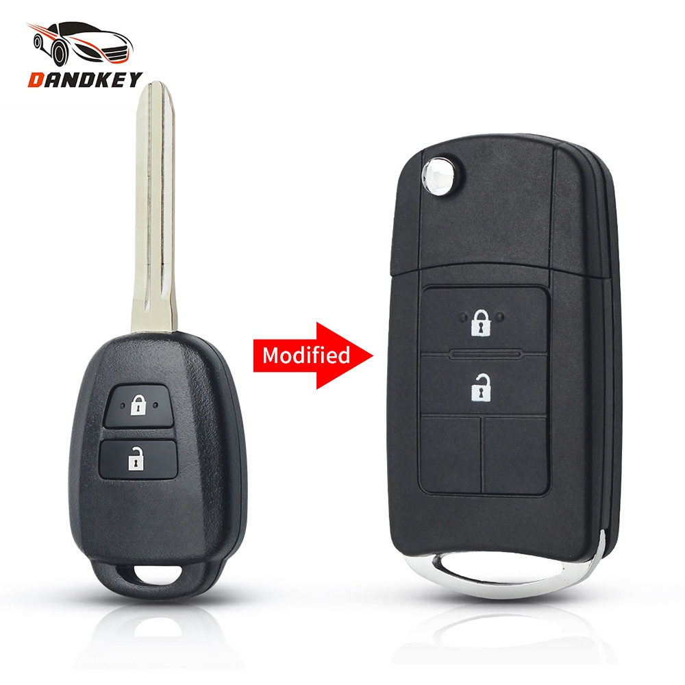 Modified Flip Folding Remote 2 Buttons Car Key Shell Case For Toyota ...