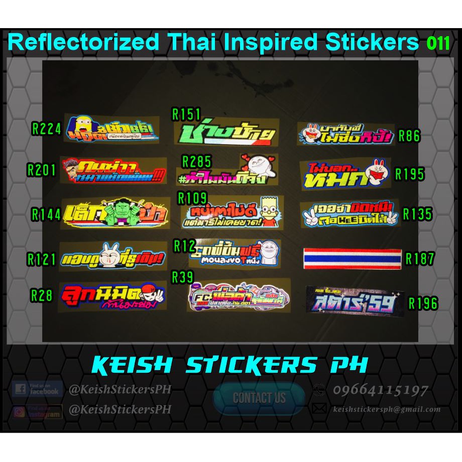 Thai Inspired Reflectorized Stickers-011 | Shopee Philippines
