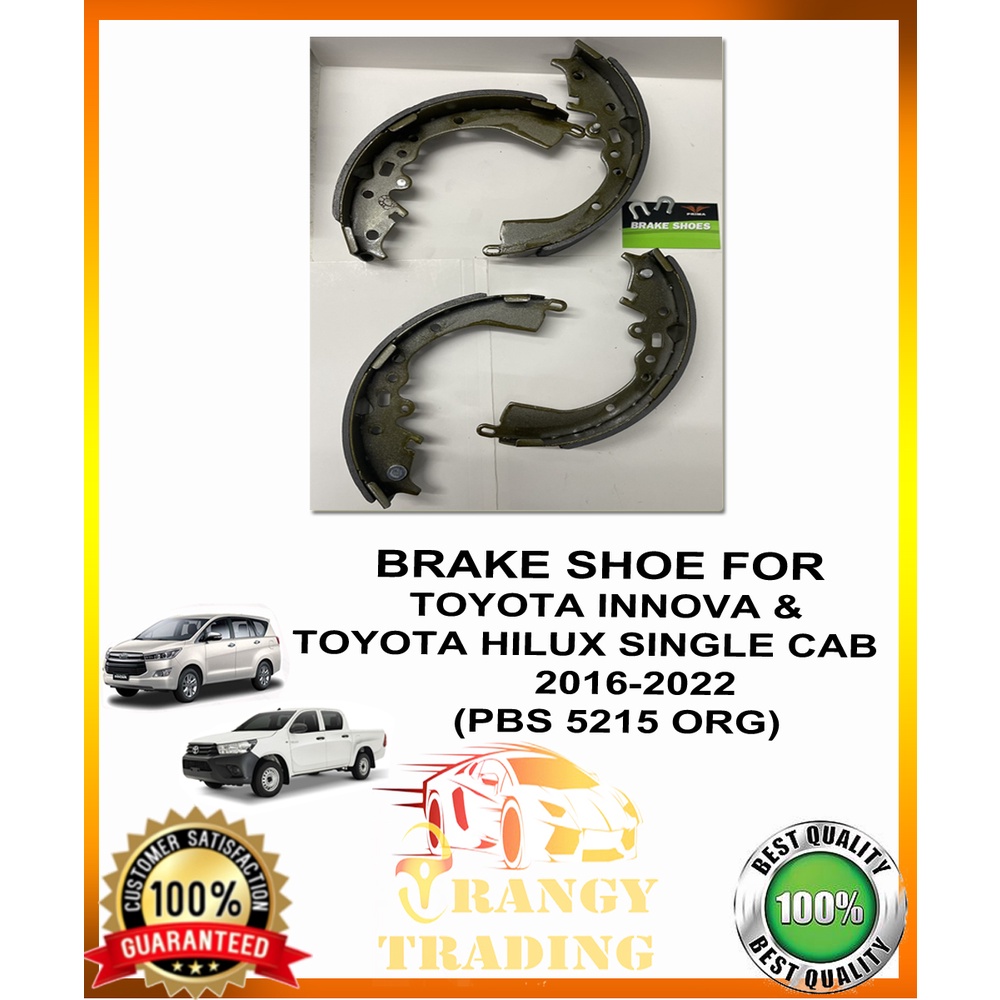 BRAKE SHOE PRIMA (PBS 5215 ORG) For TOYOTA INNOVA (20162024) AND HILUX