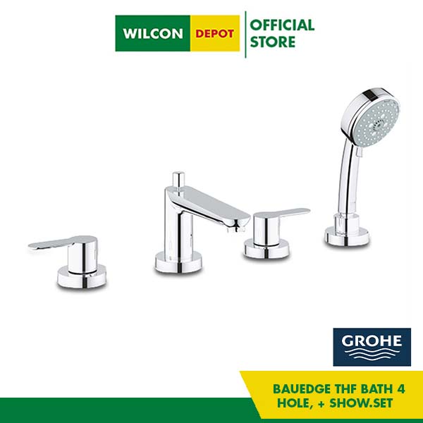 GROHE BauEdge Two Hand Filler Deck Mounted Bath 4 Hole and Shower Mixer