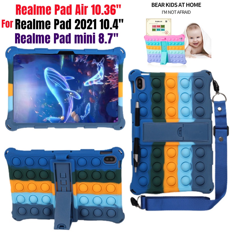 Realme Pad Air Realme Pad 2021 Tablet Cover Case for Realme  Pad mini Stand Protect Shell Stress Reliever Toys Soft Silicone Cover 