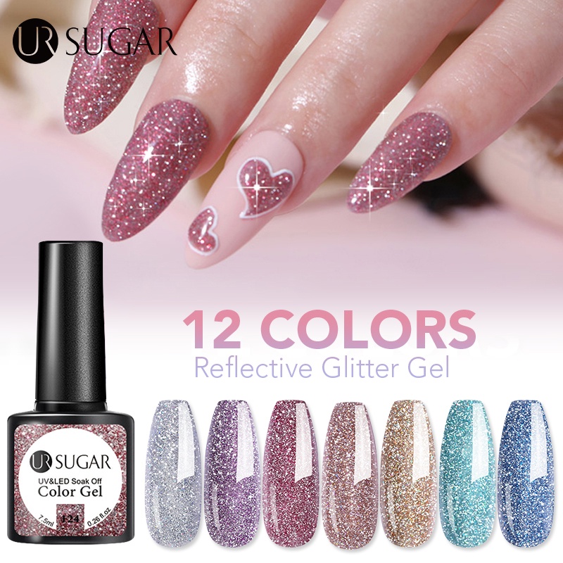 UR SUGAR Reflective Glitter Color Gel Nail Polish Uv Led Art 7.5ml
