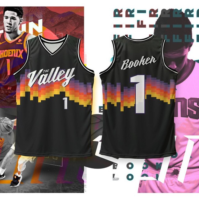 Devin Booker 1 The Valley Phoenix Suns Jersey Customized Jersey Full Sublimation Shopee 