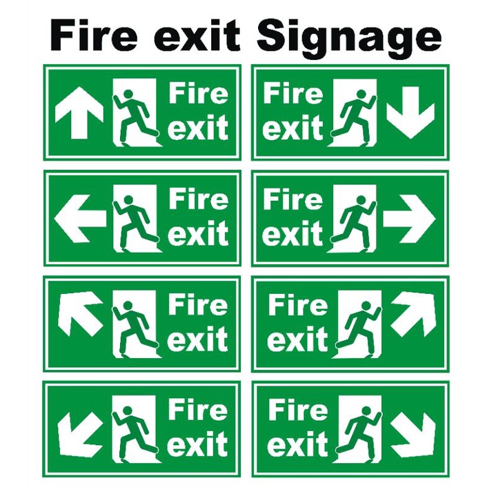 4 x 8 inches Fire Exit signage / green signage / PVC ID material ...