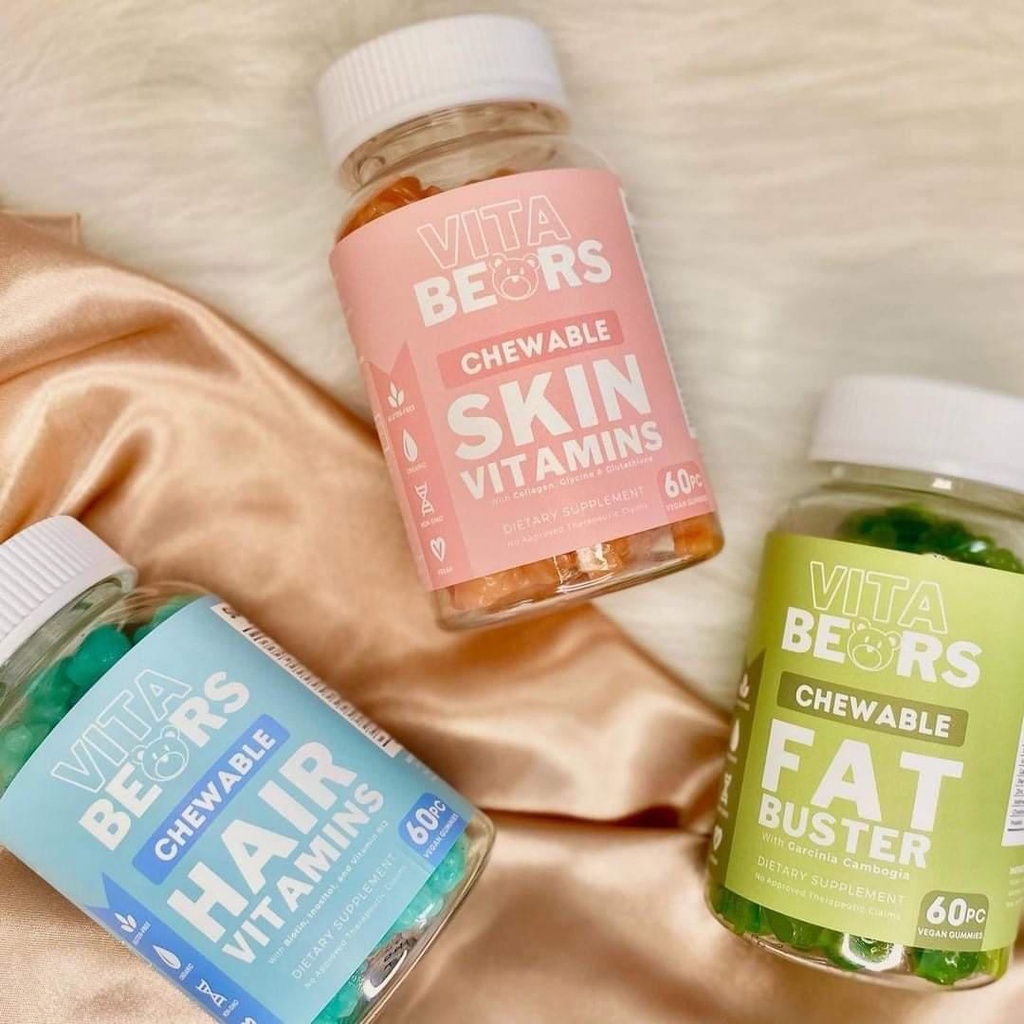 VITABEARS CHEWABLE VITAMINS - SKIN/HAIR/HAIR+NAILS+SKIN/FAT BUSTER ...