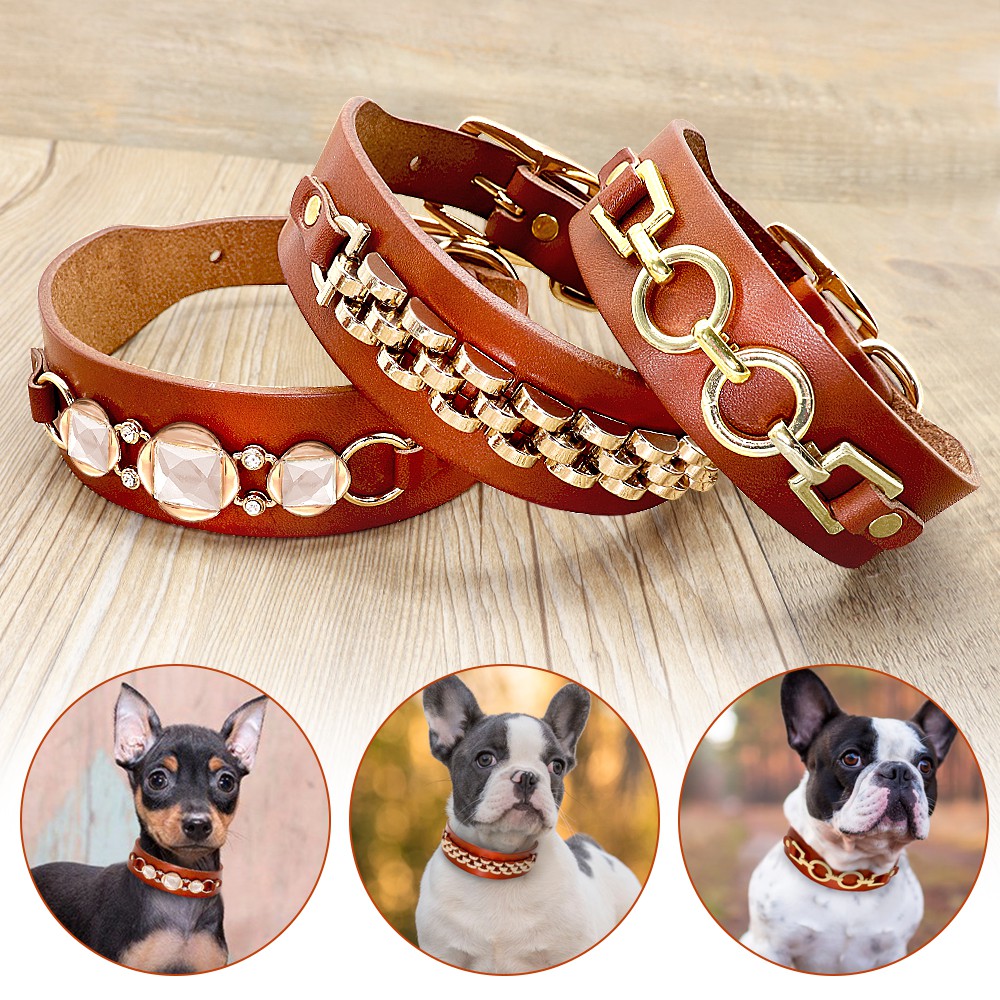 French bulldog studded on sale collar