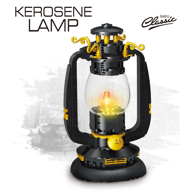 MYBRICKSTORE 378PCS Micro Mini Vintage Retro Kerosene Lamp Model ...