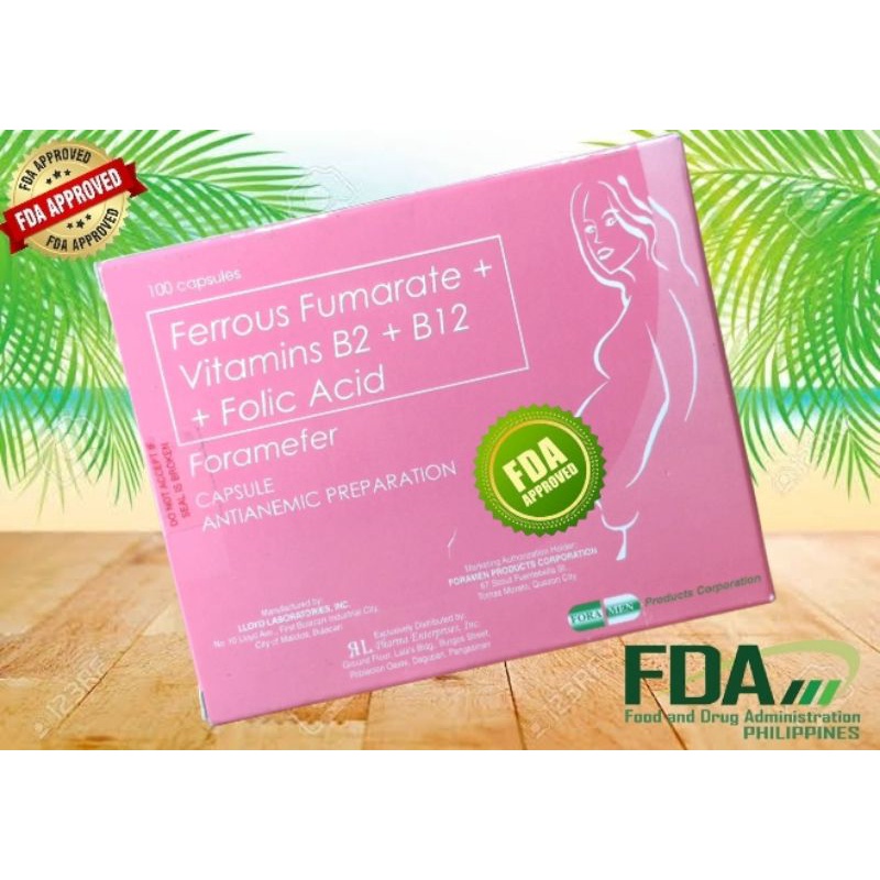 Foramefer (Ferrous Fumarate + Vitamin B2 + B12 + Folic Acid) 100