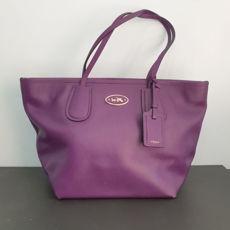 Coach best sale tote purple