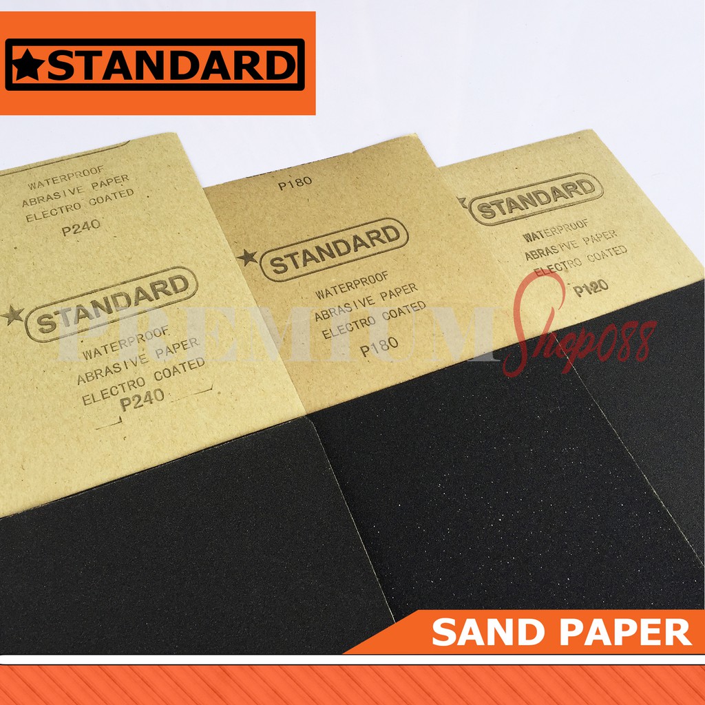 Standard Sandpaper 120 180 240 Grit Abrasive Waterproof Sand Paper 120G