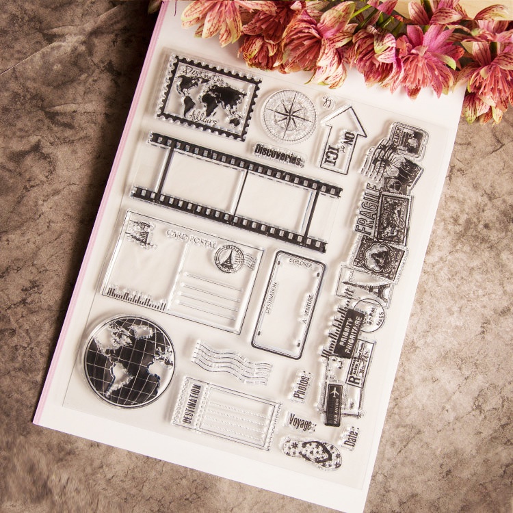 Globe Clear Silicone Seal Stamp For DIY Album Scrapbooking Photo Card ...