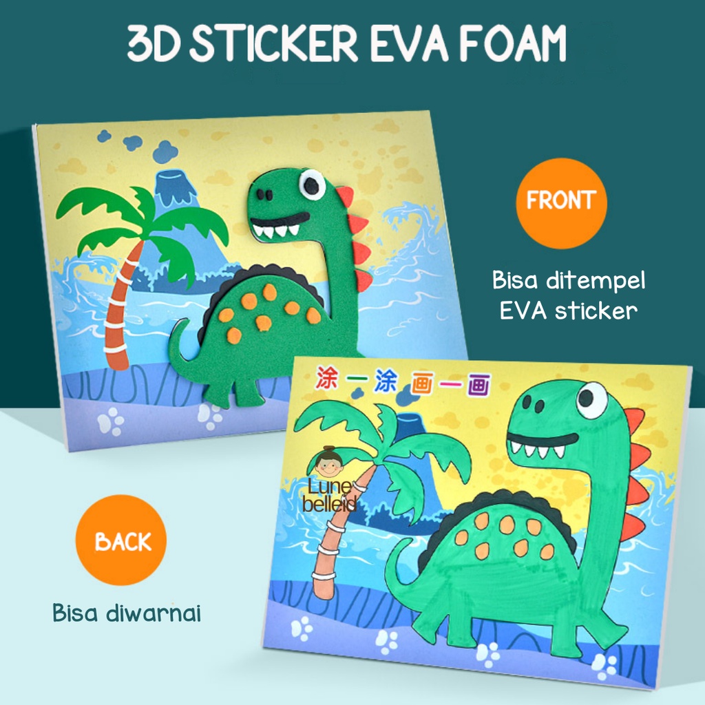 Educational Toys Kids Stickers Eva 3D Foam Sticker Coloring Fill 10 ...