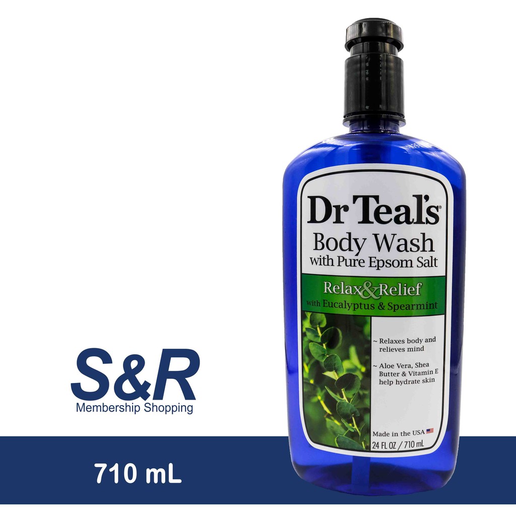 Dr Teal's Pure Epsom Salt Relax and Relief with Eucalyptus and Spearmint Body Wash 710 mL