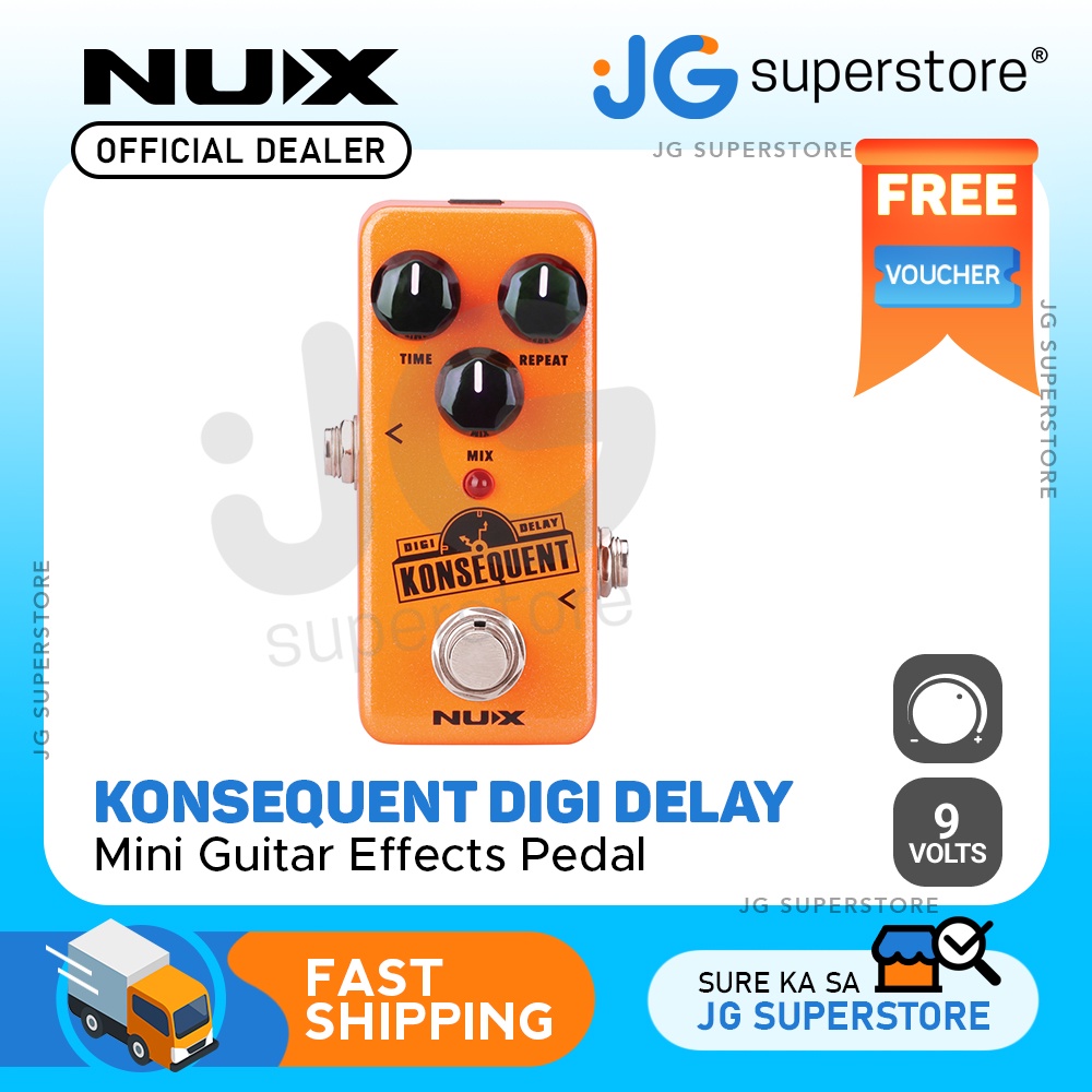 NUX Konsequent Digi Delay Mini Digital Guitar Effects Pedal with Micro