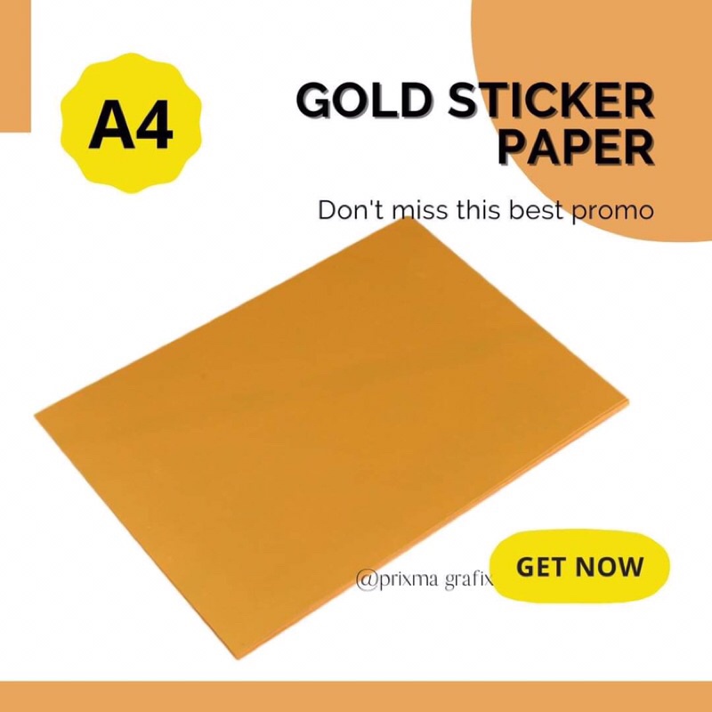 Brigth Gold Vinyl Sticker Paper A4 size 20sheets diy die cut Shopee