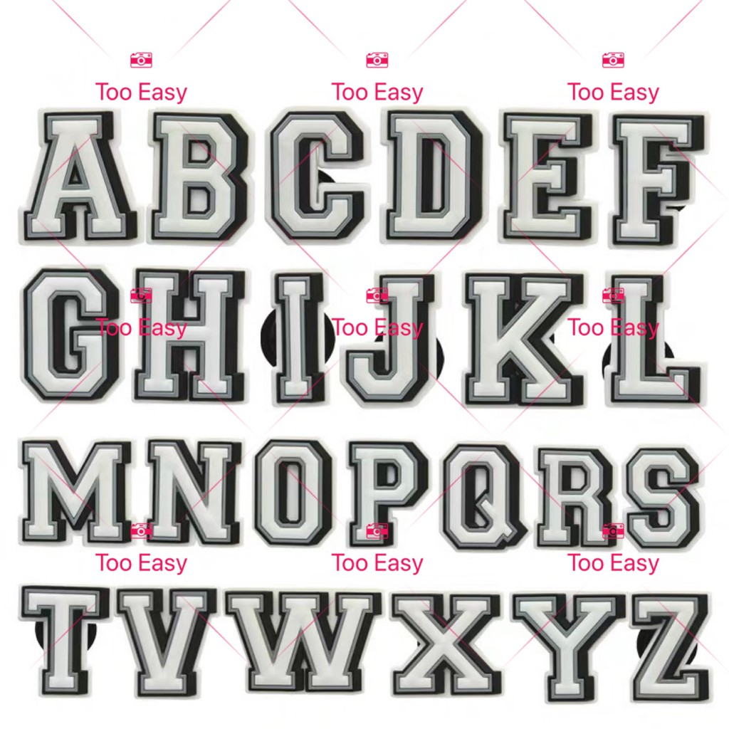 Crocs Jibbitz Pins Charms Letter A-z For Shoes Bags#cod 