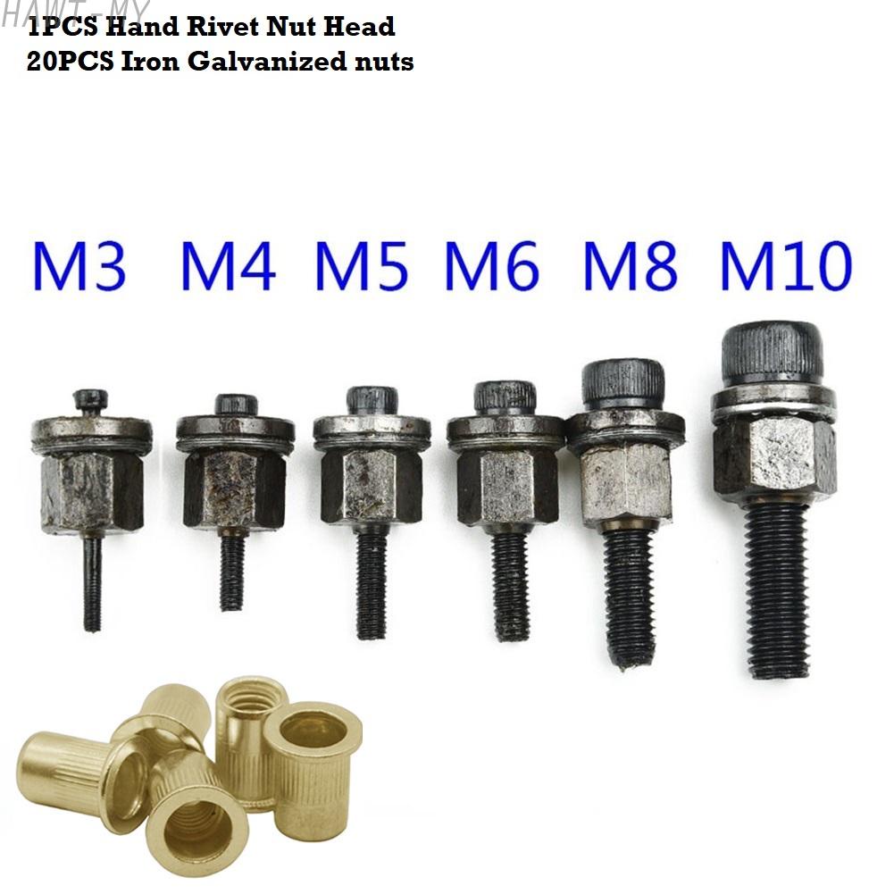 ⭐ New Arrival⭐ 21PCS Hand Rivet Nut Head Nut set M3-M12 For Hand Rivet ...