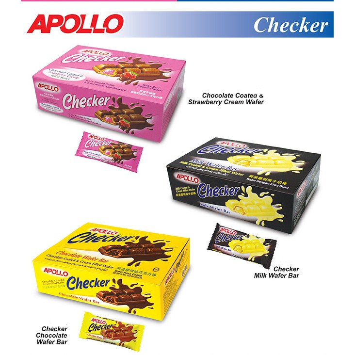 Apollo checker Chocolate Coated Wafers 1 Box Contains 24 Pieces ...