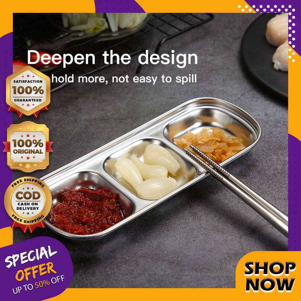 Best Promo Original Korean Samgyup Dish Tray 2 3 4 Grids Stainless ...