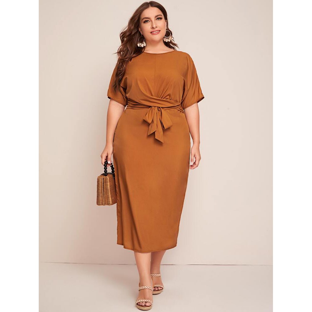 Plain plus shop size dresses