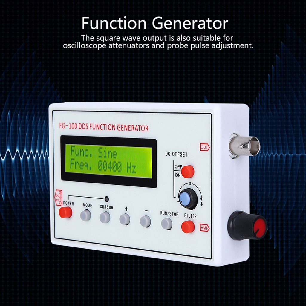 Seesii DDS Function Signal Generator - 1Hz To 500KHz Low Frequency Generator With Multiple Waveforms