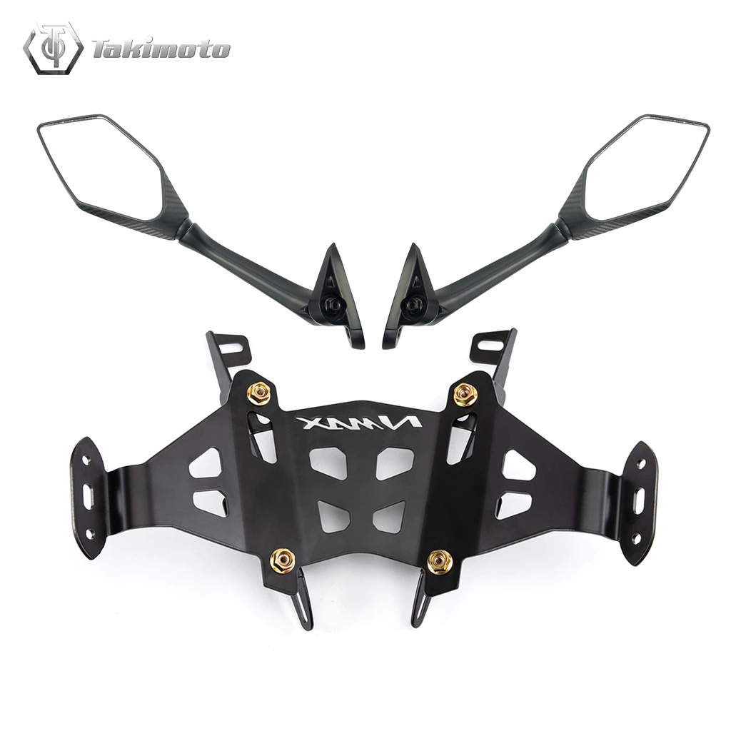 Takimoto NMAX V2 Windshield Bracket With Side Mirror & Visor Set High Quality Aluminum with