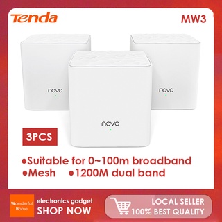 3PCS TENDA MW6 Mesh 2.4GHz + 5GHz WiFi Router White