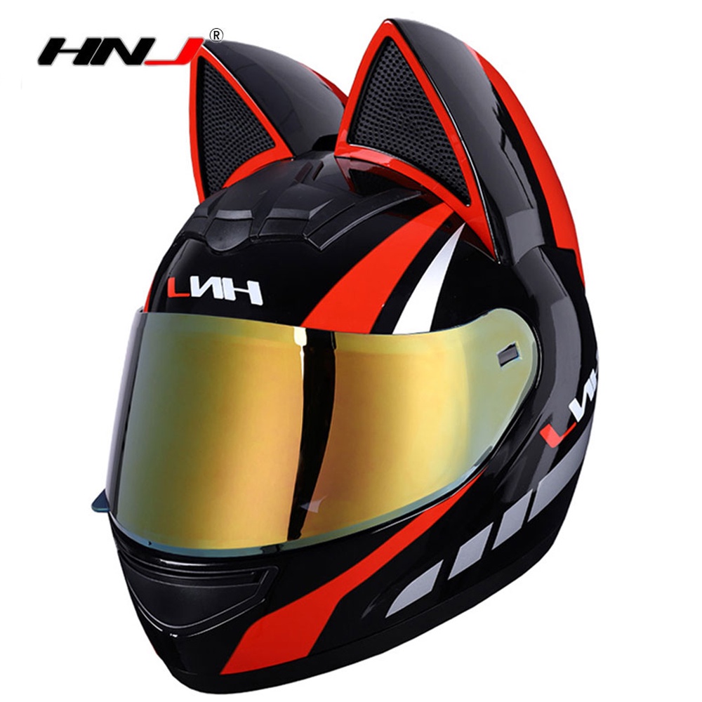 Motorcycle Helmet Women Moto Ear Personality Full Face Motor Helmets  Motocross