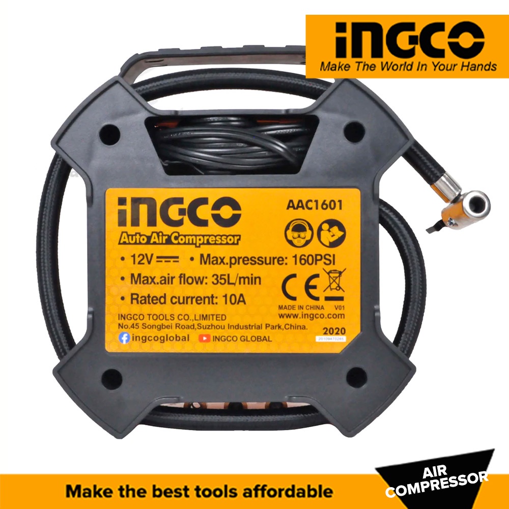 INGCO 12V Auto Air Compressor Tire Inflator Cigarette Lighter Type ...