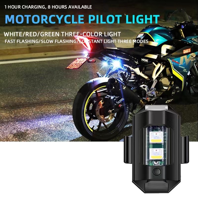 1PC Motorcycle warning light LED strobe light rechargeable suitable for ...