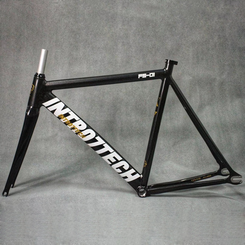 INTRO7 Aluminum Fixed Gear bicycle Frame and Carbon Fork 700C fixie bike Frameset 51/52/55/57cm