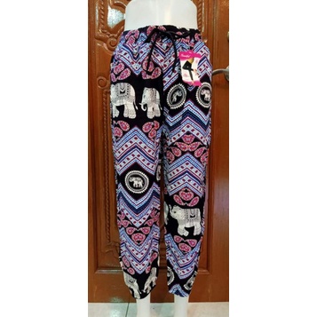 Ladies elephant anyprint jogger/Thailand Print Boho Pants (color
