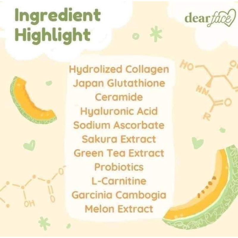 DEARFACE PREMIUM JAPANESE MELON COLLAGEN DRINK Shopee Philippines