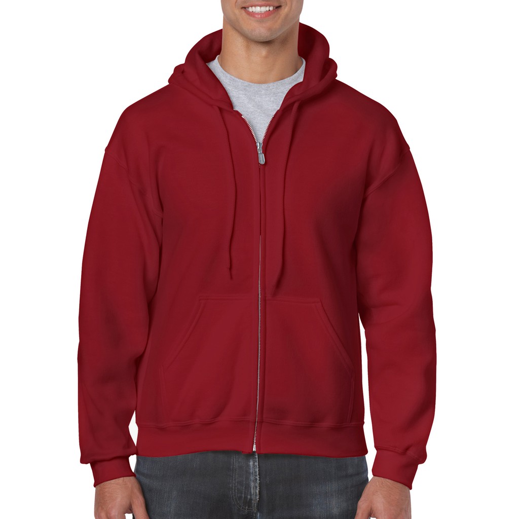 Gildan 18600 Heavy Blend Adult Full Zip Hooded Sweatshirt (Cardinal Red)