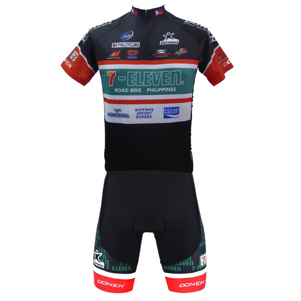 7 11 Bike Cycling Jersey Set Sublimated Half Zip 7 11 711 Shopee Philippines