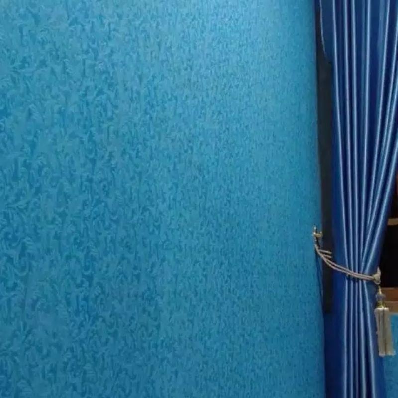 Embossed wallpaper / wallpaper / Blue Embossed wallpaper Shopee