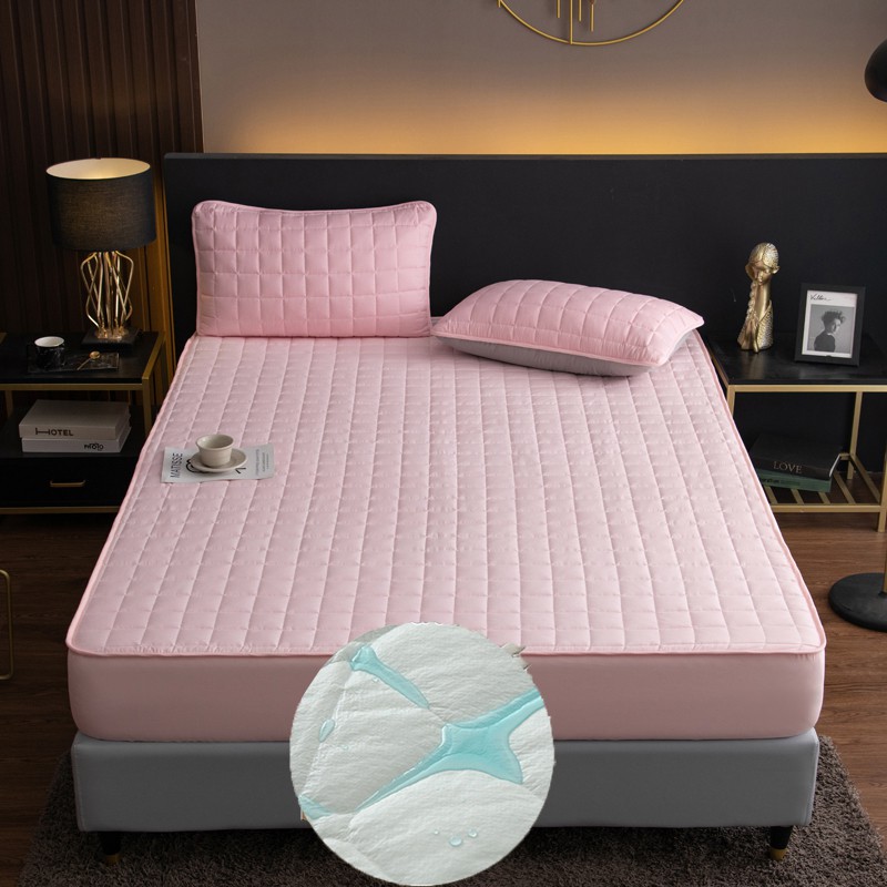 【COD】Waterproof Fitted Bed Sheet Breathable Mattress Protector Cover ...