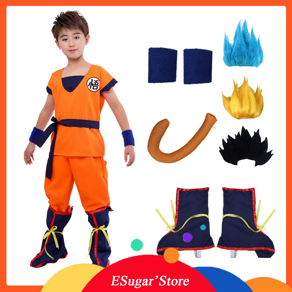 Anime Dragon Ball Z Costume For Kids Boy Son Goku Cosplay Halloween ...