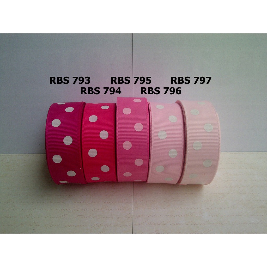 [10Yard] Polkadot GROSGRAIN Ribbon RBS 793,794,795,796,797 | Shopee ...
