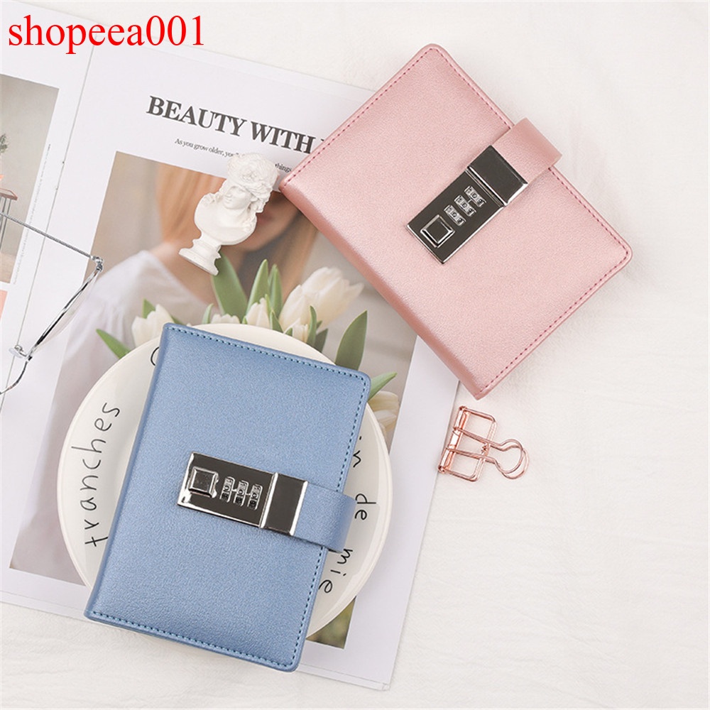 SHOPEEA001 Small Notepad A7 Notebook Journal With Lock Line Diary ...