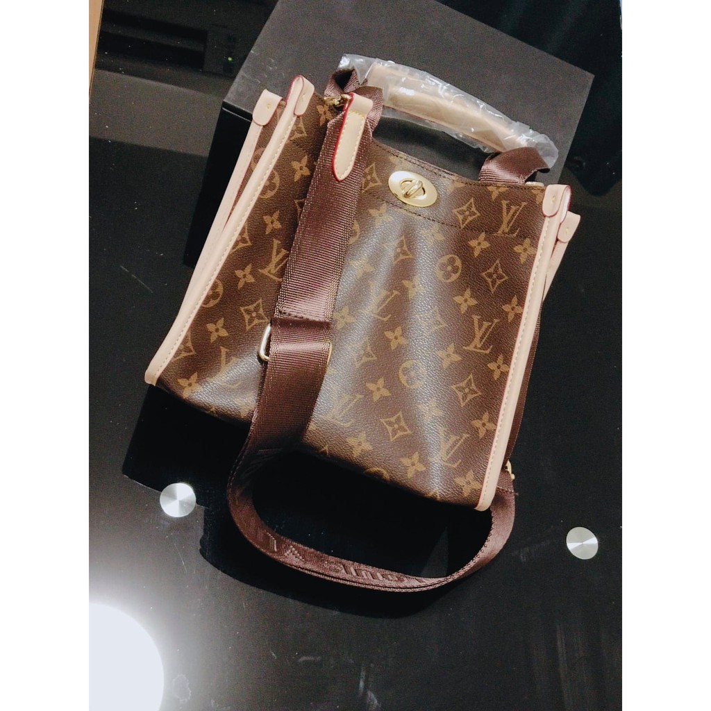 LV Monogram Square Tote Bag with Sling Medium Handbag Shoulder Bag