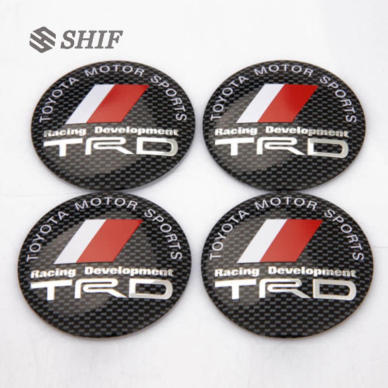 56mm Carbon Fiber TRD Emblem Wheel Hub Caps Cover For Toyota | Shopee ...