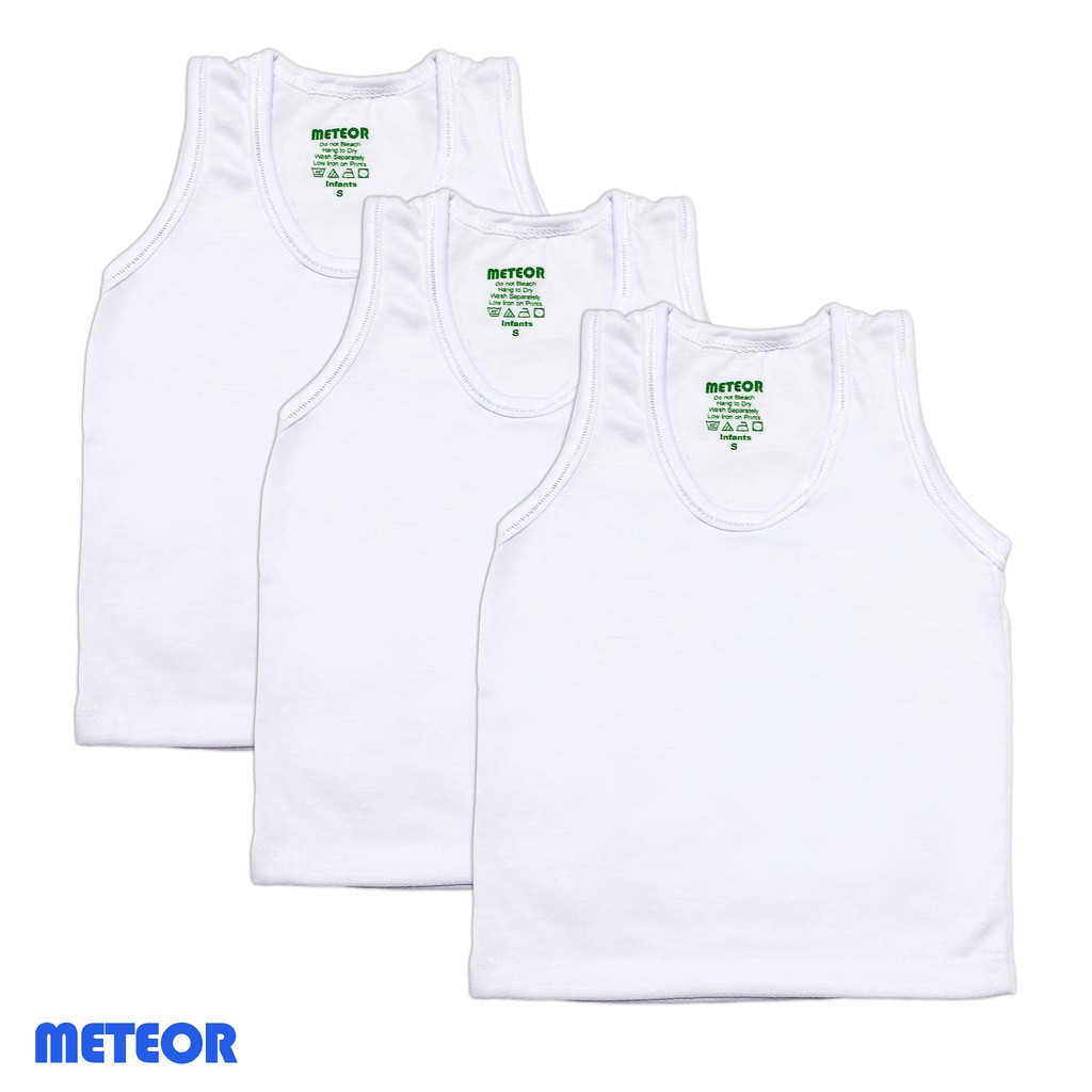 3 pcs Baby Sando Plain White Infants for Newborn Baby to 12 Months ...