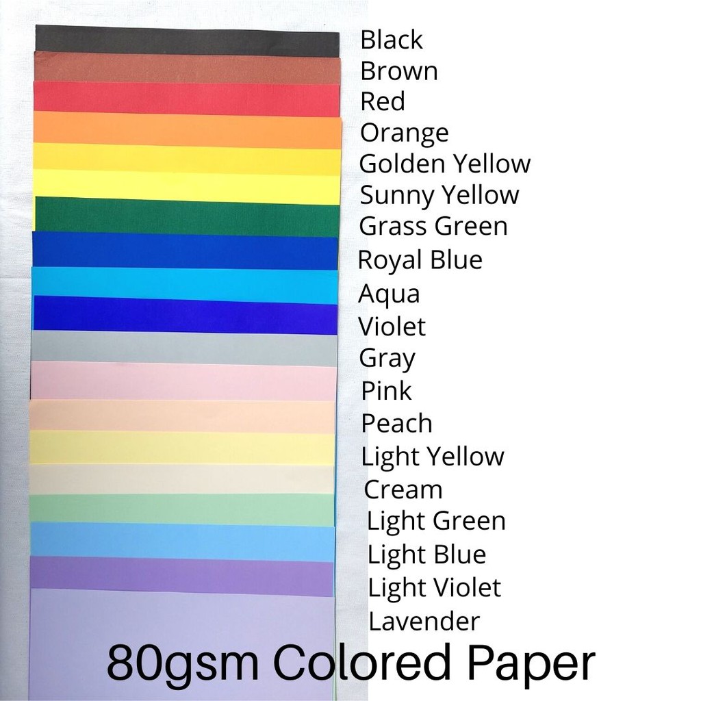 Colored Paper pack of 10 pieces 80gsm Shopee Philippines