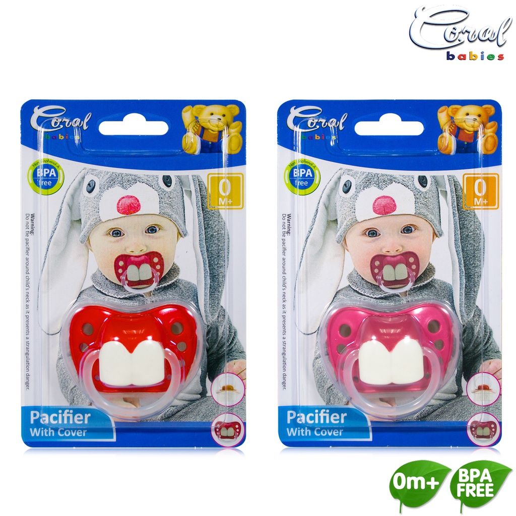 Coral Babies Silicone Orthodontic Pacifier with Cover Silicone Nipple  Feeding Pacifier Bunny Teeth