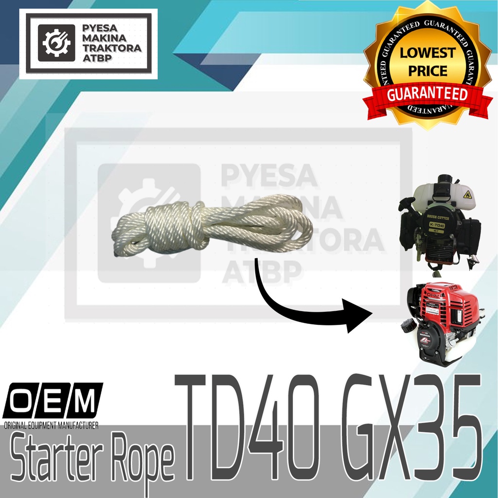 Starter Rope for GX35 TD40 GRASS CUTTER BRUSH CUTTER 3mm x 83cm ...