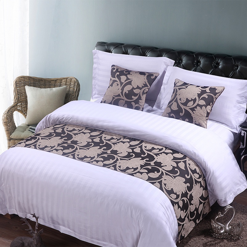 Bed Runner, Luxury Jacquard Bed Scarf Bedspread Bedding Protection Decor Bed Cover End Towel For Hotel Bedroom Wedding Room, 50 X 240 Cm, Grey