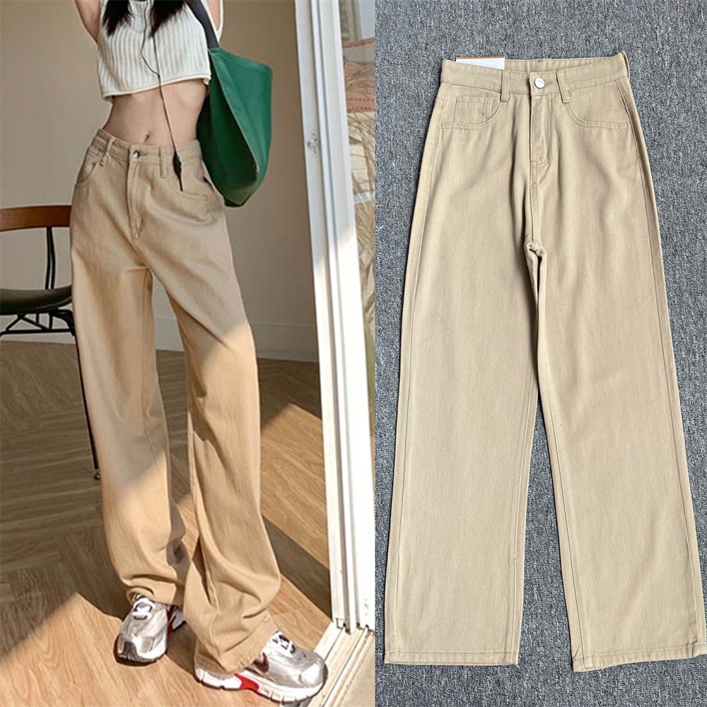 Women's Casual Wide Leg Pants Solid Color High Waist Loose Trousers ...