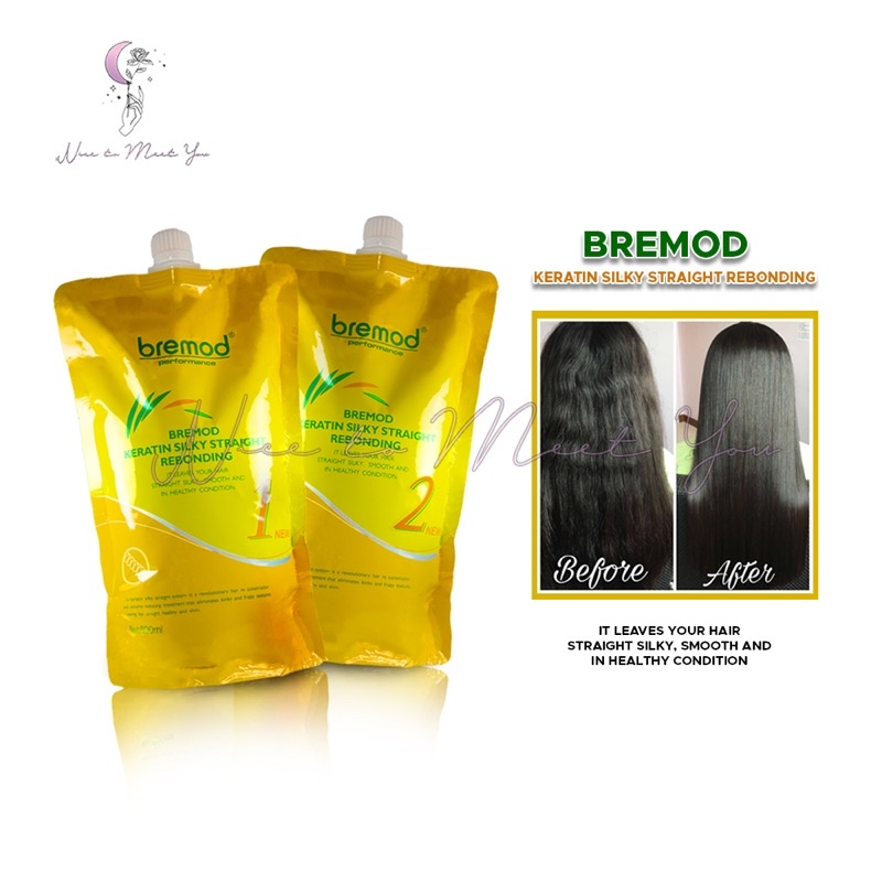 Bremod Hair Keratin Silky Straight Hair Rebonding Set 800ML